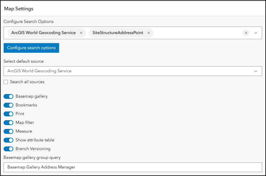 Map settings | NG9-1-1 Data Manager Configurator 2.4